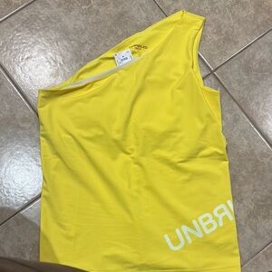UNBRIDLED Yellow Asymmetrical Top